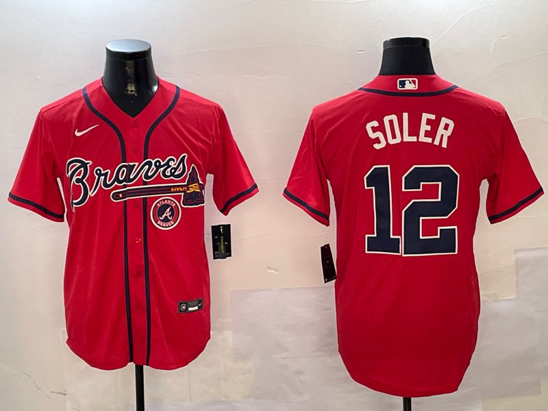 Men Atlanta Braves 12 Soler Red Game 2024 Nike MLB Jersey style 4